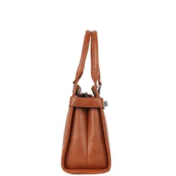 EVEDA Checked Textured Structured Handbag With Detachable Sling Strap image 2
