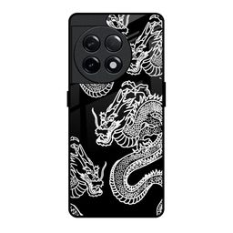 QRIOH White Dragon Quirky Printed OnePlus 11R 5G Silicone Back Case Mobile Accessories-image-5