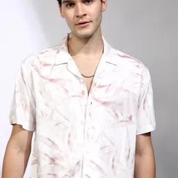 Highlander Men Coral Printed Cuban Collar Relaxed Shirt-image-28