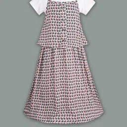 Wish Karo Girls short sleeve T-Shirt and Checked dress-image-2
