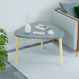 Kuber Industries Grey Wooden Bedside Table-26