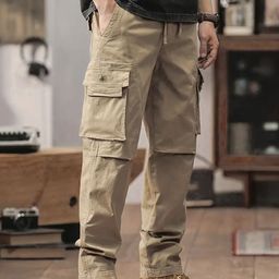 VOOTER Men Relaxed Mid-Rise Cotton Cargos-image-32