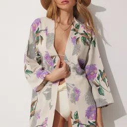 Happiness istanbul Printed Longline Shrug-17