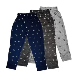 Surfbae Kids Pack Of 3 Printed Dri-FIT Relaxed Fit Cotton Mid-Rise Joggers-38