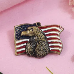 ADORN Unisex Eagle with American Flag Lapel Enamel Brooch-picture-0