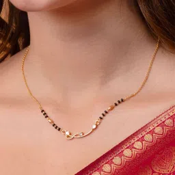 SHWENIT JEWELS Gold-Plated Kundan Stone Studded and Beaded Mangalsutra-32