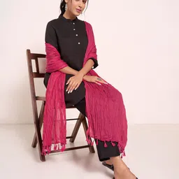 RANGMANCH BY PANTALOONS Cotton Tasselled Dupatta-image-83