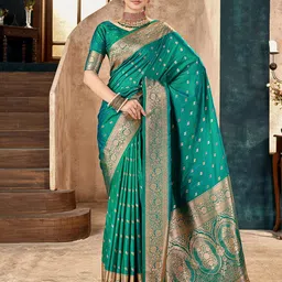 DIVASTRI Woven Design Zari Silk Blend Kanjeevaram Saree-picture-46