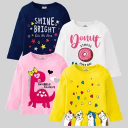 KUCHIPOO Girls 4 Printed T-shirt-image-1