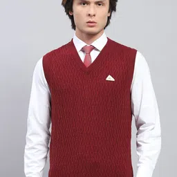 Monte Carlo Men Cable Knit Woollen Sweater Vest-picture-13