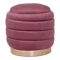 Shadowkart Maroon Wooden & VelvetMudda Pouffe Ottoman-image-33