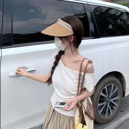 KPOP Women Self Design One Shoulder Top-image-88