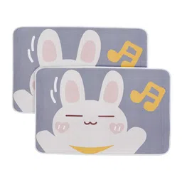 Kuber Industries 2-Pcs Purple & White 240 GSM Anti-Skid Bath Rugs-45