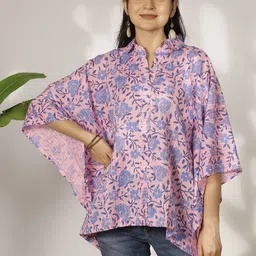 LetsDressUp Women Floral Printed Shirt Collar Pure Cotton Top-picture-21