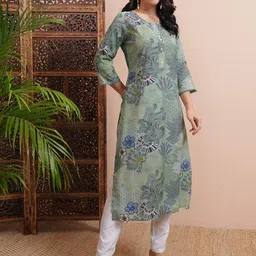 Vishudh Women Floral Printed Floral Kurta-image-90