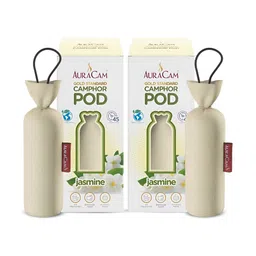 AuraCam 2Pcs Off White Gold Standard Camphor Pod Cone Jasmine Air Fresheners-14
