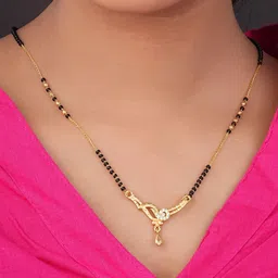 TKRB SALES Gold Plated Artificial Stones Studded And Beaded Mangalsutra-picture-32