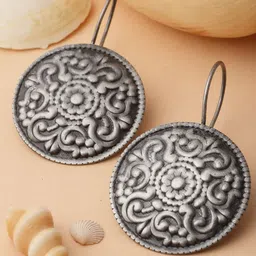Anouk Silver-Plated Circular Drop Earrings-12