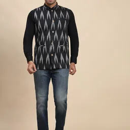 SKAVIJ Men Printed Woven Nehru Jacket-52