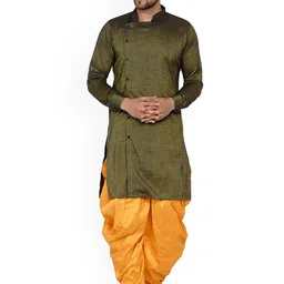 VEERA PARIDHAAN Thread Work Mandarin Collar Straight Kurta-image-16