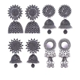 Sangria Silver-Plated Alloy Earrings-61