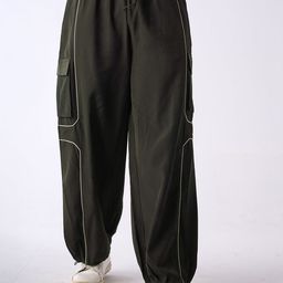 IZF Men Cargo Air Piping Parachute Pants-image-93