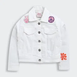 Tiny Girl Girls Graphic Printed Spread Collar Denim Jacket-image-9