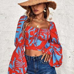 Stylecast X Slyck Floral Printed Square Neck Top-picture-53