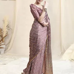 MIRCHI FASHION Geometric Printed Sequinned Ready to Wear Leheriya Saree-13