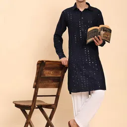Pro-Ethic STYLE DEVELOPER Men Regular Sequinned Kurta with Pyjamas-picture-41