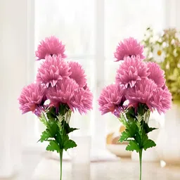 SUNEVER Pink 2 Pieces Dahlia Artificial Flower-17