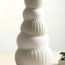 HABERE INDIA White Textured Printed Ceramic FlowerVases-image-23