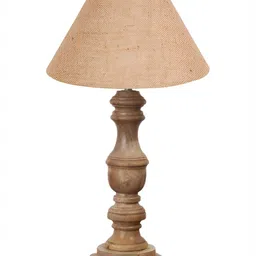 Aura Beige Wood Traditional Abstract Shaped Table Lamp-29