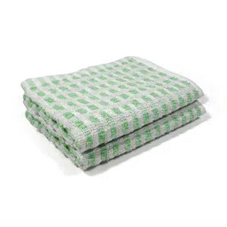 PRAKARTIK 2-Pcs Green & White Checked Pure Cotton Heat Resistant Kitchen Towels-6