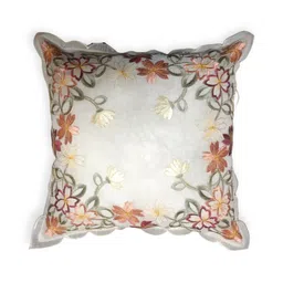 MONKDECOR Maroon & Green Floral Embroidered Square Cushion Covers-image-46