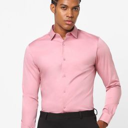 The Collection Spread Collar Classic Slim Fit Satin Shirt-image-69
