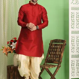 Larwa Men Regular Dupion Silk Kurta with Salwar-picture-15