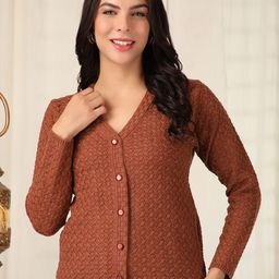 The Roadster Lifestyle Co.Women Cable Knit Woolen Cardigan-7