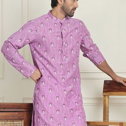 Anouk Purple Floral Printed Mandarin Collar Straight Kurta-image-40