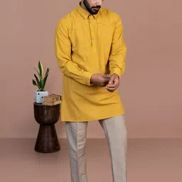 Inkriti Men Handloom Organic Cotton Kurta-image-23