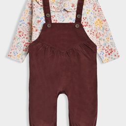 MiArcus Girls Printed Top & Solid Dungaree Set-picture-18