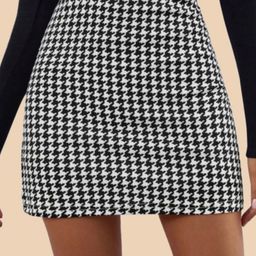 BUY NEW TREND Geometric Printed Pencil Mini Skirt-31