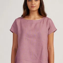 Creatures of Habit Boat Neck Linen Top With Trouser-image-31