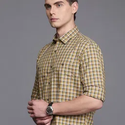 Louis Philippe Jeans Slim Fit Checked Pure Cotton Casual Shirt-image-23
