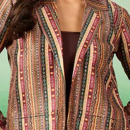 Sangria Printed Front Open Blazer image 3