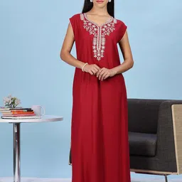 9shines Label Women Embroidered Maxi Nightdress-picture-51