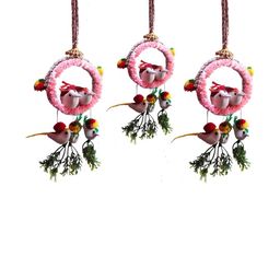 The Shine Store Pink Jute Floral Wall Decor-image-69