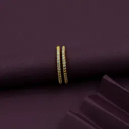 ARTKLIM Gold-Plated American Diamond Studded Adjustable Finger Ring-52