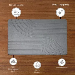 Black gold Grey Textured Anti-Skid Bath Rug-15