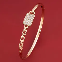 Kushal's Fashion Jewellery Women Gold-Plated Zircon Studded Bangle-Style Bracelet-image-15